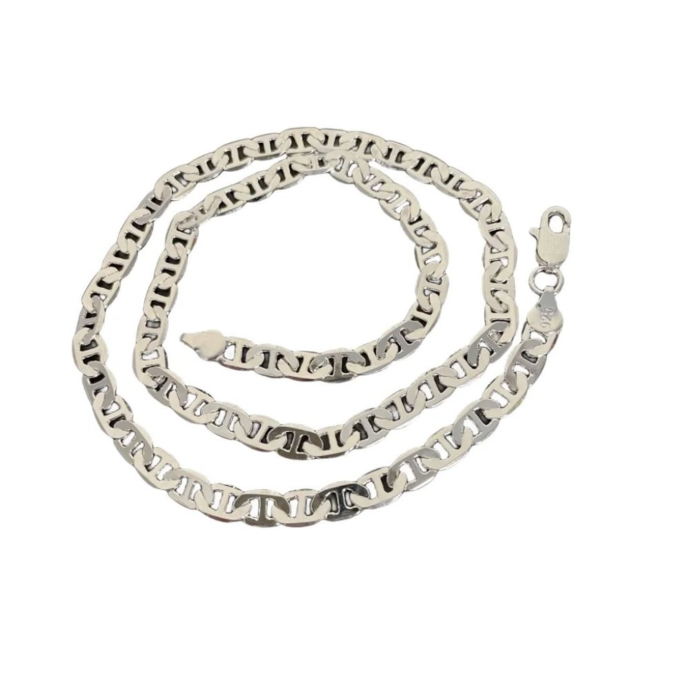 22" Mariner Link Necklace and 8" Bracelet Combo Stamped 925 Sterling Silver - Picture 6 of 7